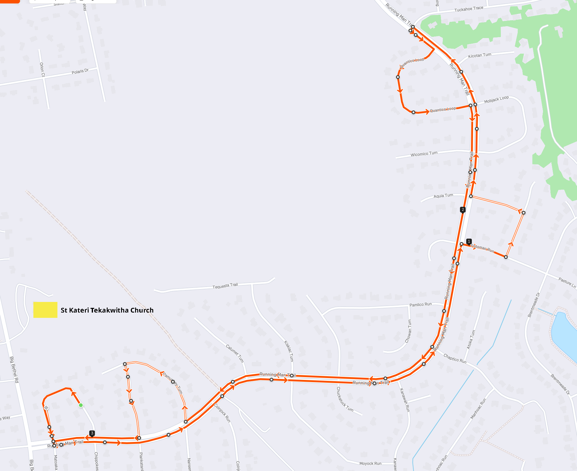 St. Kateri 5K Course Map